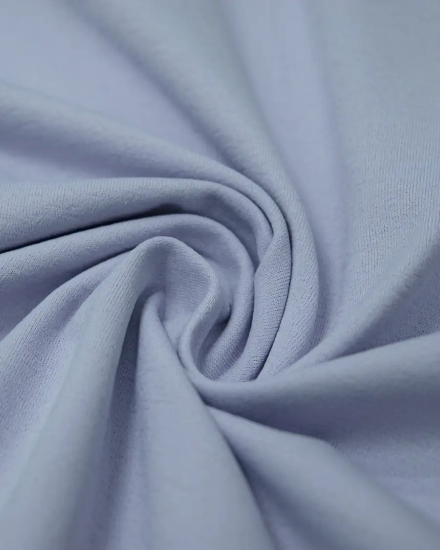 Light blue SORONA moisture-wicking knit fabric for performance tees
